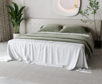 Wabi-sabi Style Double Bed-ID:571680073