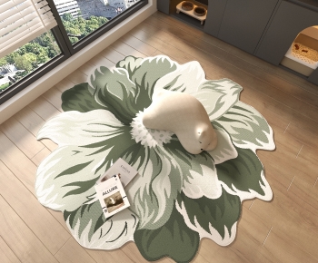 现代异形地毯 花朵造型-ID:555820942