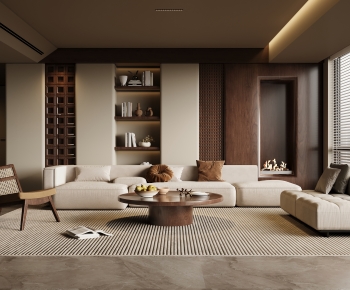 Wabi-sabi Style A Living Room-ID:908854017