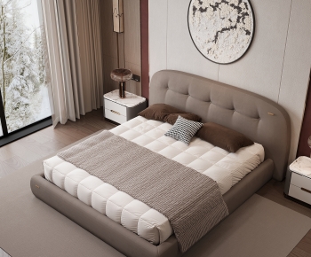 Modern Double Bed-ID:973439937