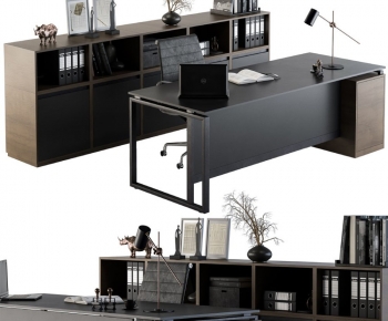 Modern Office Desk And Chair-ID:735147958