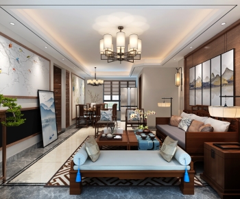 Chinese Style A Living Room-ID:438651089