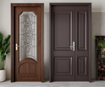 American Style Unequal Double Door-ID:425640113