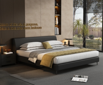 Modern Double Bed-ID:684201009