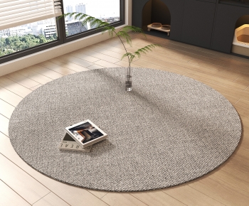现代圆形地毯-ID:534120089