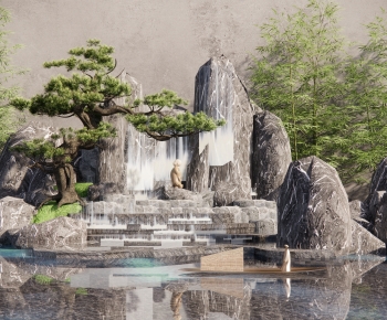 New Chinese Style Rockery Waterscape-ID:244537123