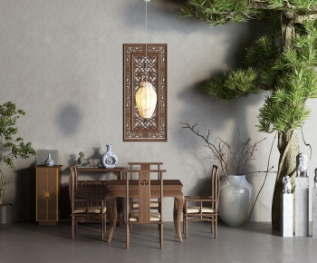 New Chinese Style Dining Table And Chairs-ID:415079126