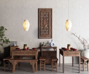 Chinese Style Dining Table And Chairs-ID:701539998