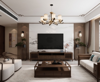 New Chinese Style A Living Room-ID:311608088