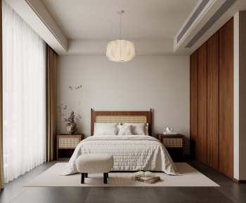 Wabi-sabi Style Bedroom-ID:747160912