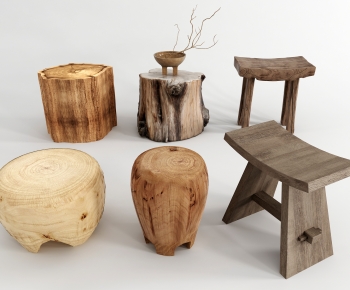 Wabi-sabi Style Stool-ID:522419933