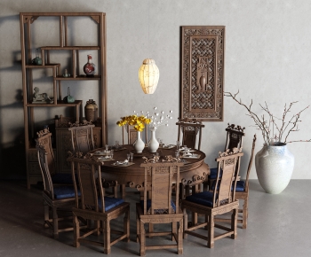 Chinese Style Dining Table And Chairs-ID:393506051