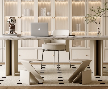 Modern Computer Desk And Chair-ID:479444985