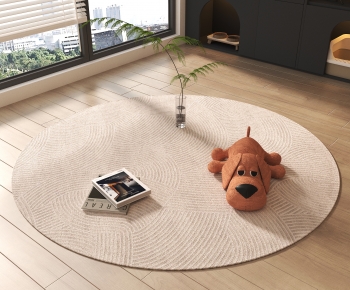 现代圆形地毯-ID:610862974