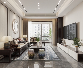 New Chinese Style A Living Room-ID:560534006