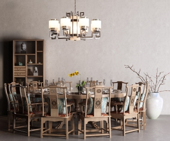 New Chinese Style Dining Table And Chairs-ID:708339932