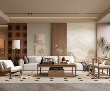 Wabi-sabi Style A Living Room-ID:325853113