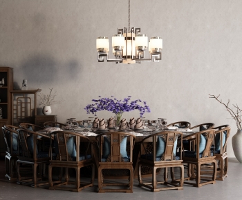 New Chinese Style Dining Table And Chairs-ID:925635101