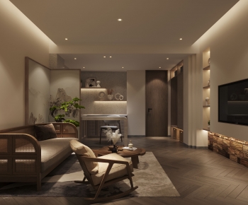Wabi-sabi Style A Living Room-ID:127645027