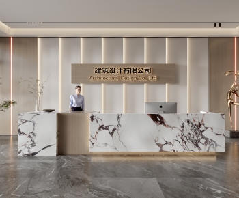 Modern Office Reception Desk-ID:663409282