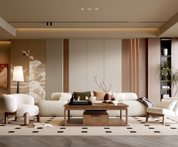 Wabi-sabi Style A Living Room-ID:327852013