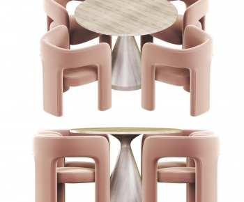 现代网红粉色圆形休闲桌椅-ID:367332943