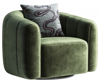 现代绿色布艺单人沙发-ID:887357002