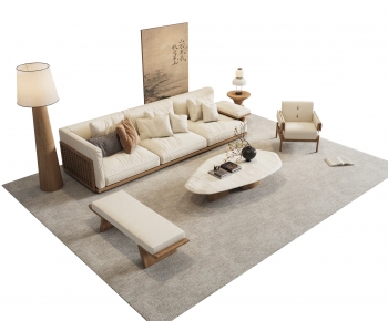 Wabi-sabi Style Sofa Combination-ID:428194056
