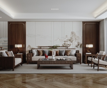 New Chinese Style A Living Room-ID:543164017