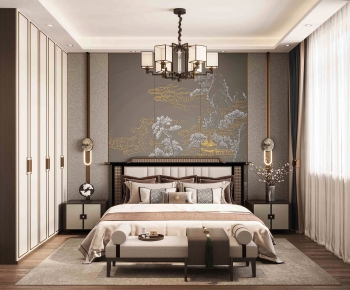 New Chinese Style Bedroom-ID:746273041