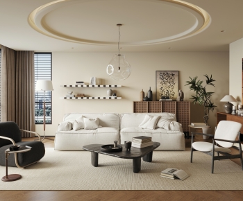 Wabi-sabi Style A Living Room-ID:687480072