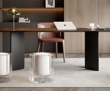 Modern Computer Desk And Chair-ID:720947031