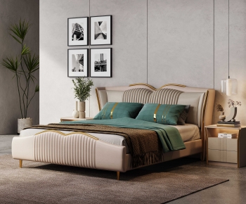 Modern Double Bed-ID:300729996