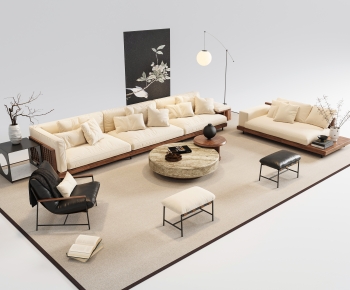 Wabi-sabi Style Sofa Combination-ID:433788065