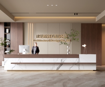 Modern Office Reception Desk-ID:195964101