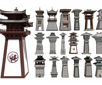 Chinese Style Ancient Architectural Buildings-ID:561785948