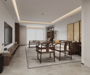 New Chinese Style A Living Room-ID:678667075