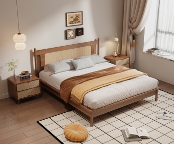 Modern Double Bed-ID:583550973