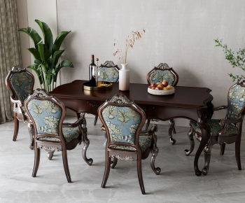 American Style Dining Table And Chairs-ID:996391069