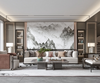 New Chinese Style A Living Room-ID:796662095