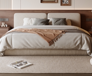 Wabi-sabi Style Double Bed-ID:412096025