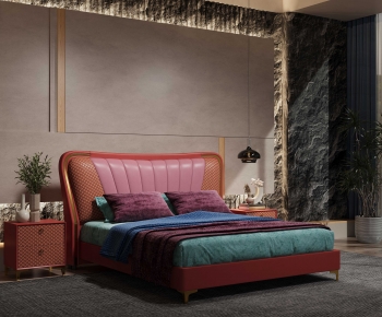 Modern Double Bed-ID:595385076