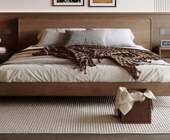 Wabi-sabi Style Double Bed-ID:895219097