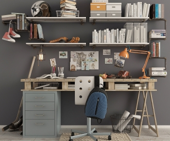 Modern Computer Desk And Chair-ID:656307945