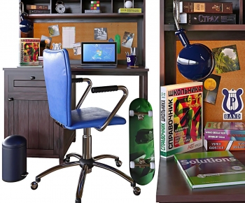 Retro Style Computer Desk And Chair-ID:768969127