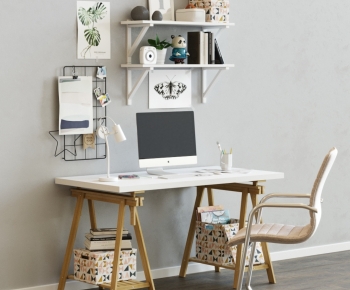 Nordic Style Computer Desk And Chair-ID:851641892