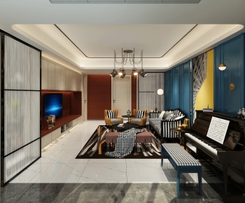 Modern A Living Room-ID:438240055