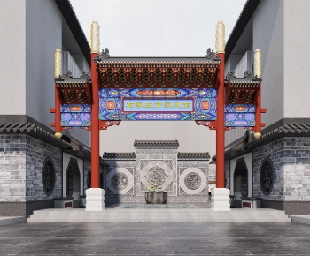 Chinese Style Decorated Archway-ID:239917042