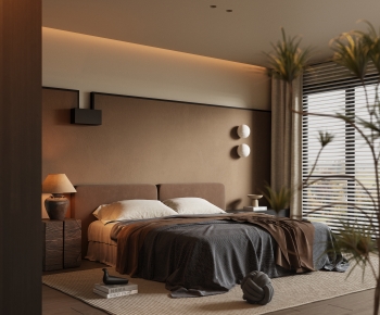 Wabi-sabi Style Bedroom-ID:917777069