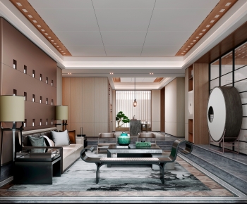 New Chinese Style A Living Room-ID:168988942